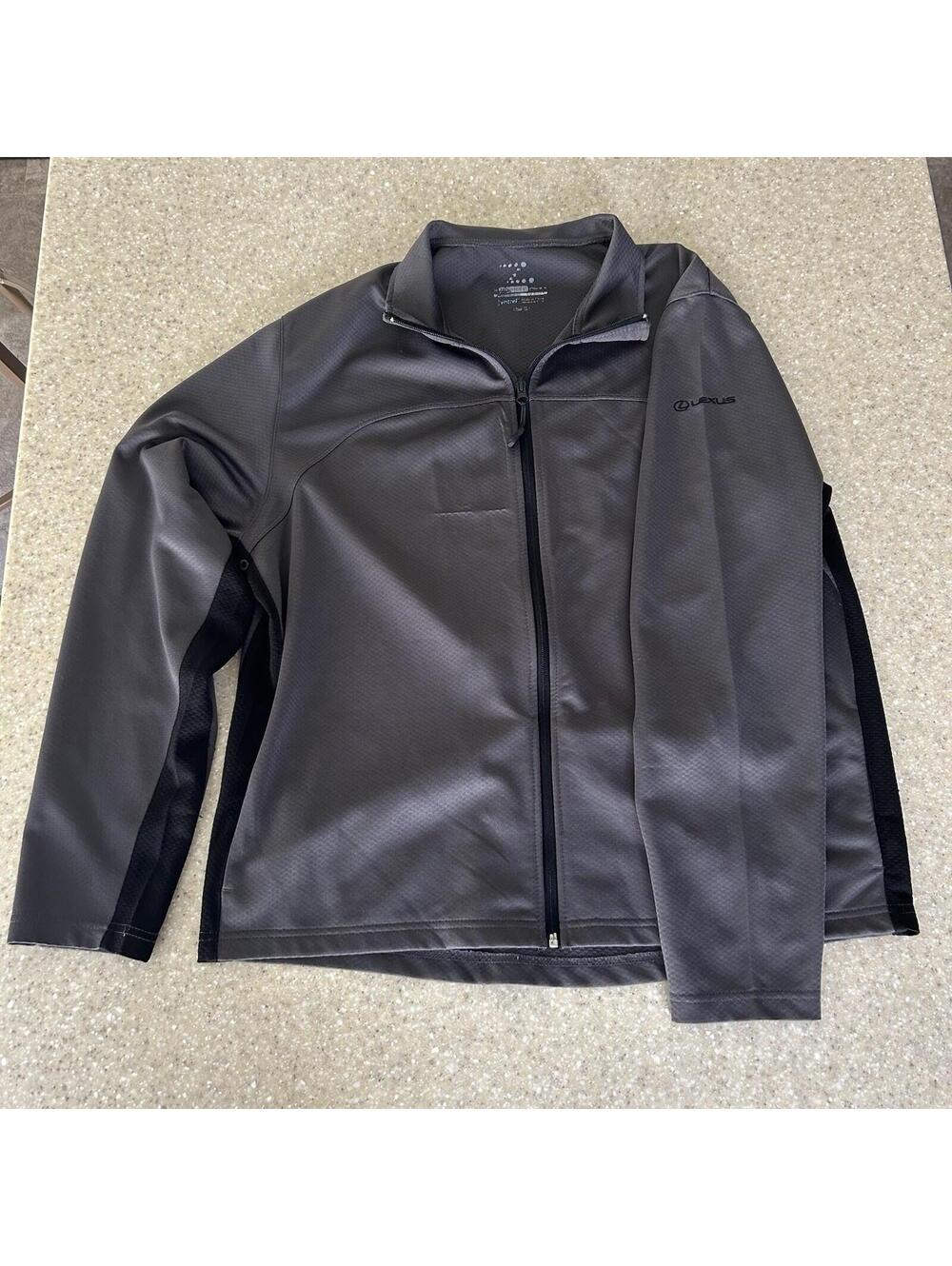 Men’s Full Zip Pullover Top Sz L Lexus Embroidered Sleeve Workout Outdoor Hike
